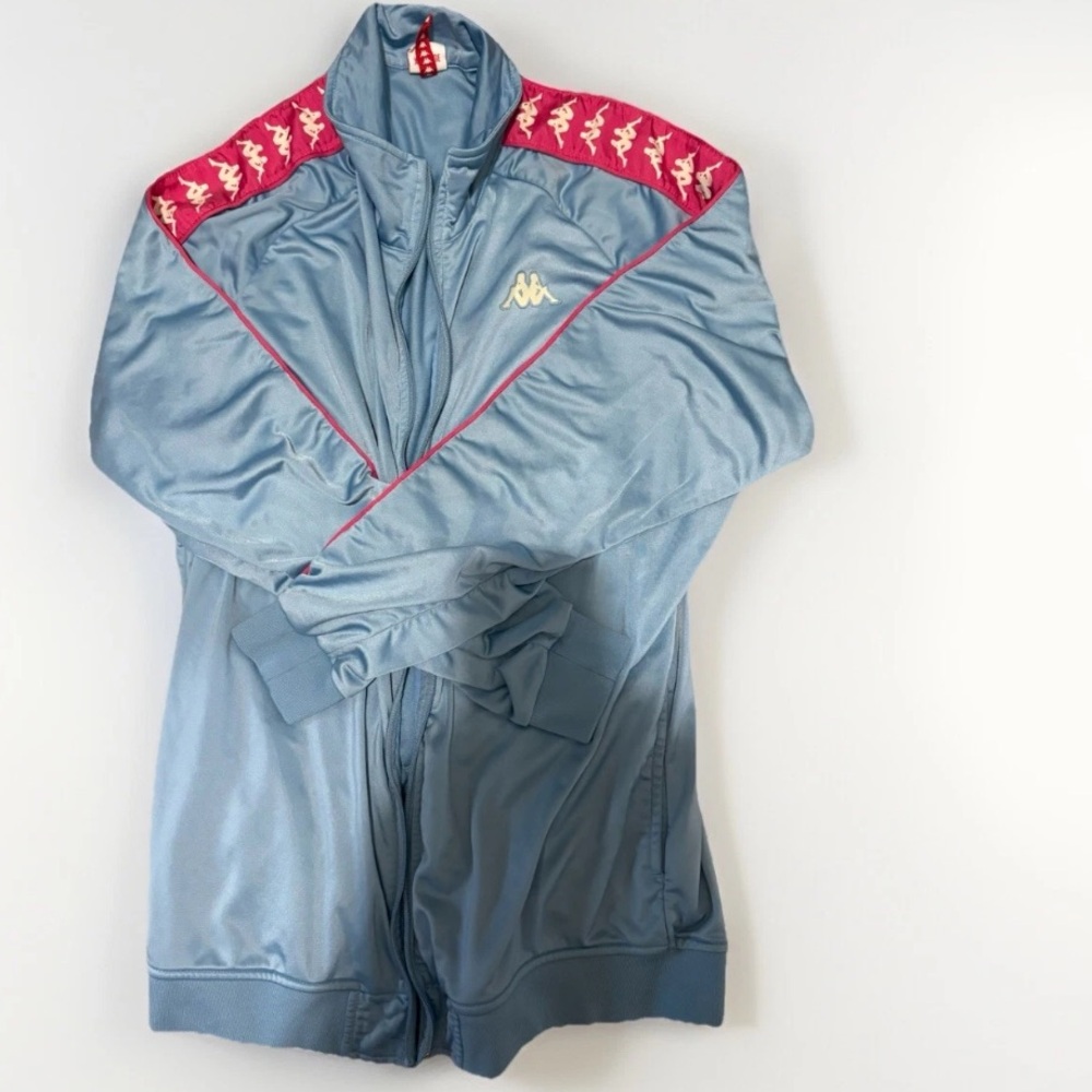 Kappa Men’s Track Jacket 2XL – Blue Pink – No Zipper – Streetwear Look